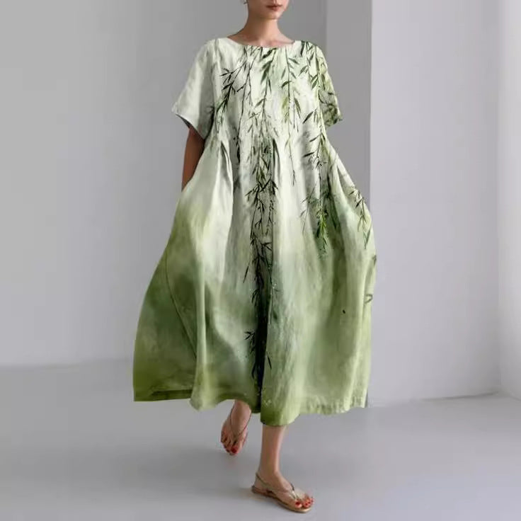 Rosie floral loose fit midi dress - full look