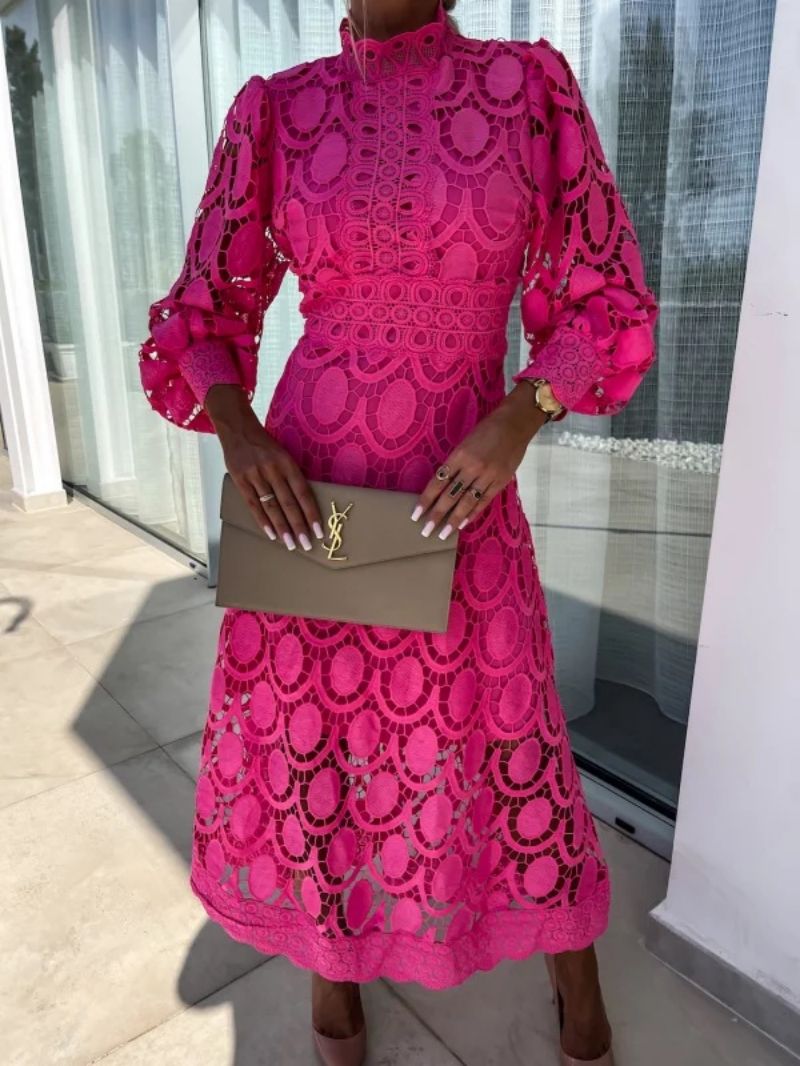 Sanne long sleeve lace midi dress - styled outfit