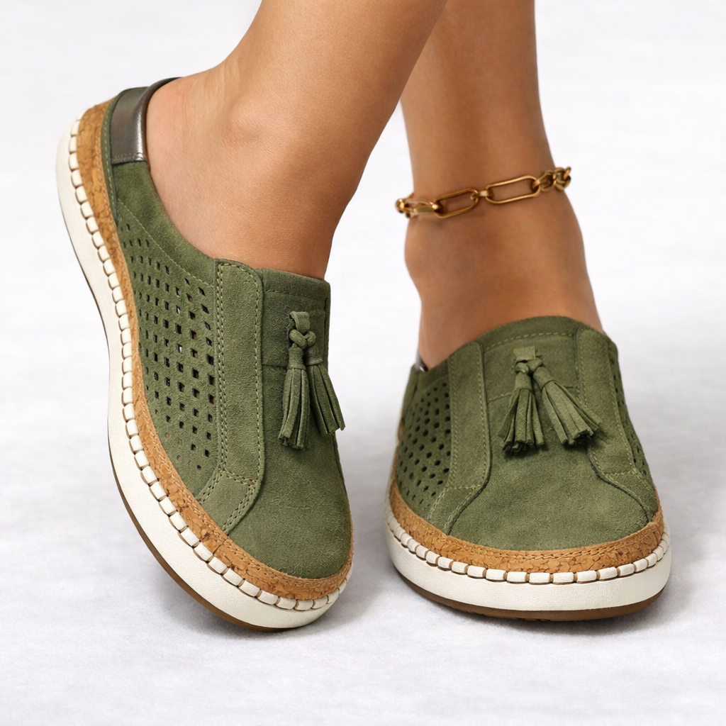 Sara orthopedic comfort slip-on shoes - color Green