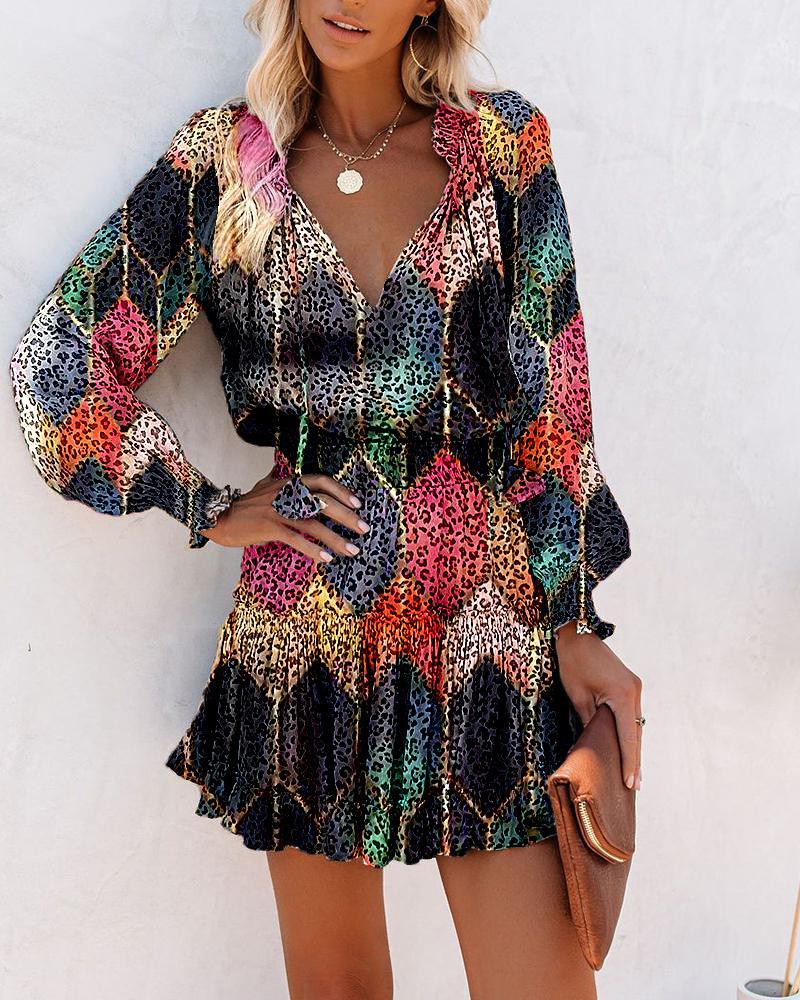 Serafina floral long sleeve mini dress - colour Light Purple