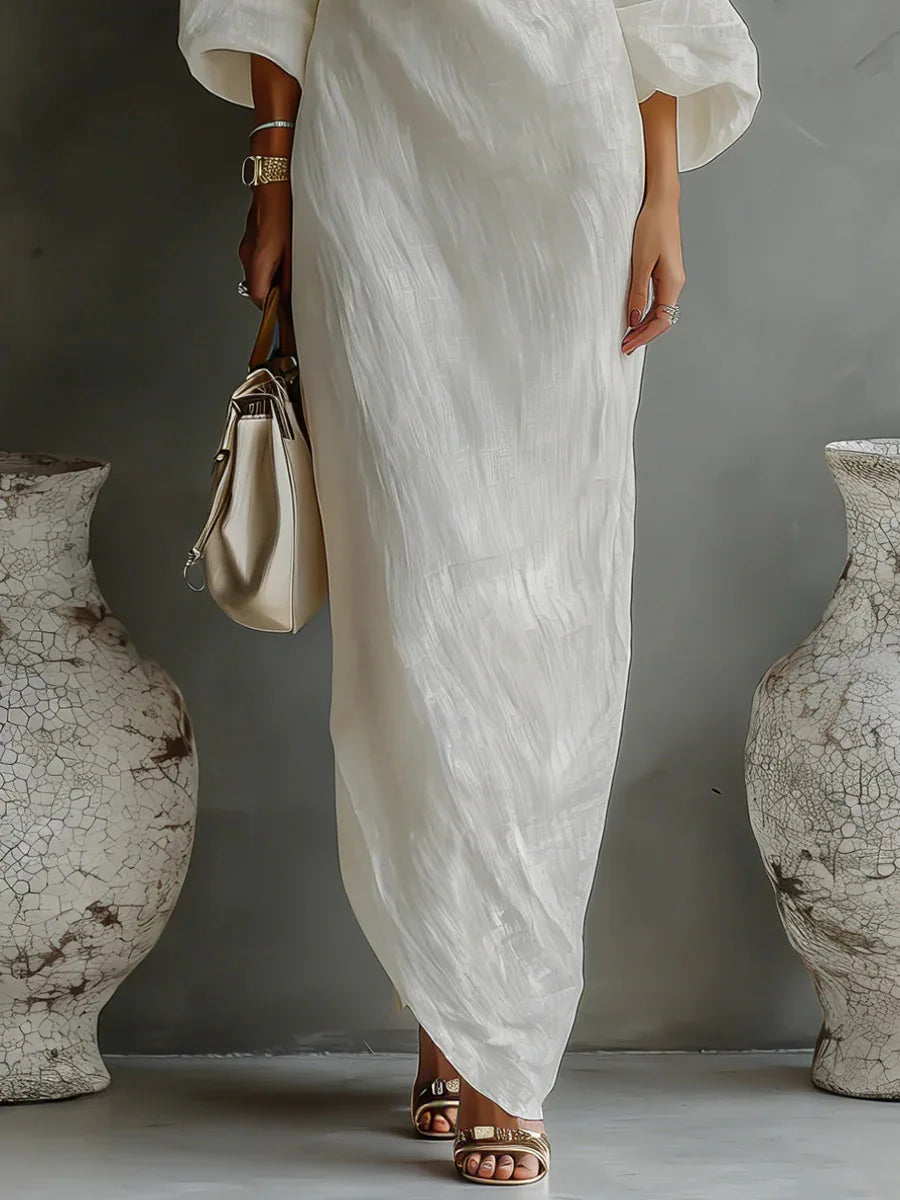 Sheila one shoulder maxi dress - fabric detail
