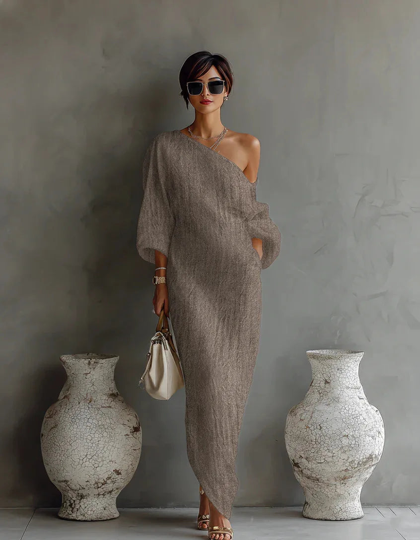 Sheila one shoulder maxi dress - styled outfit