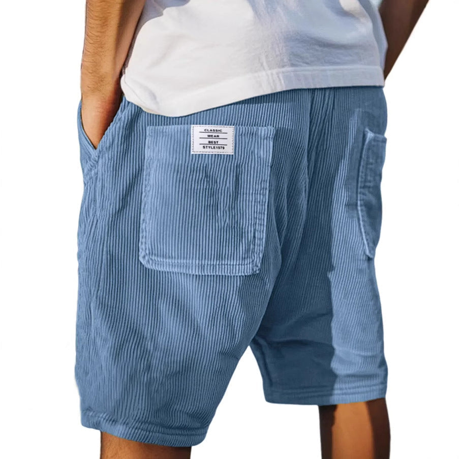 Soren textured denim shorts - back view