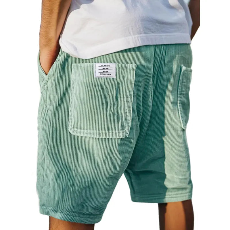 Soren textured denim shorts - detail view