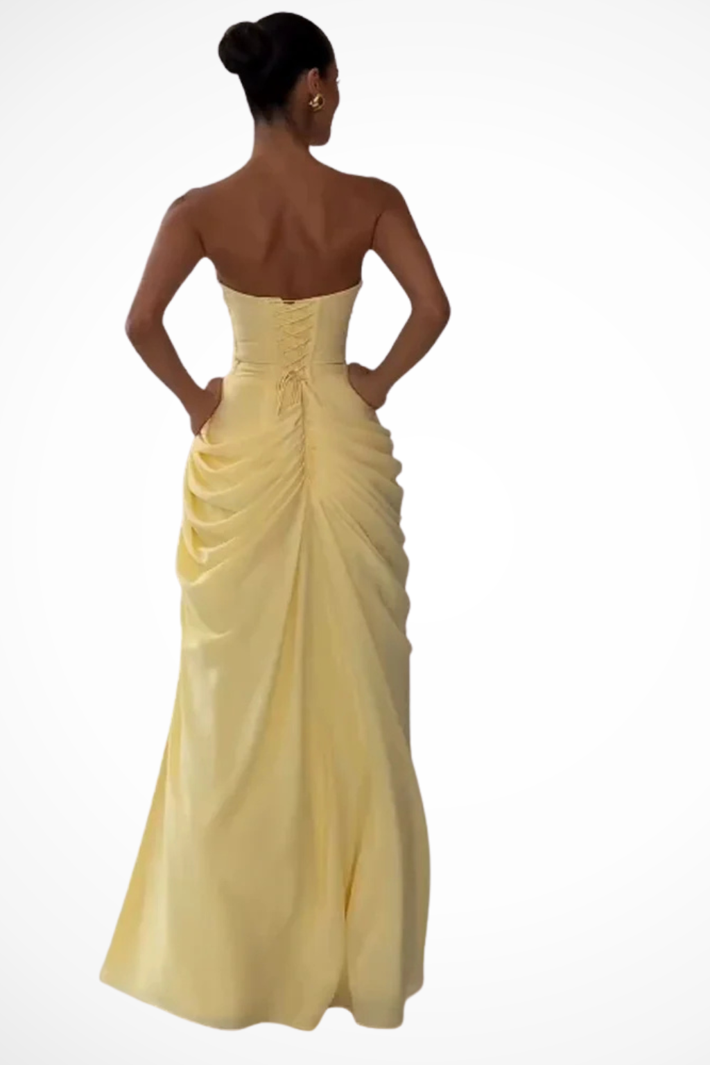 Tamara strapless slit maxi dress - styled outfit
