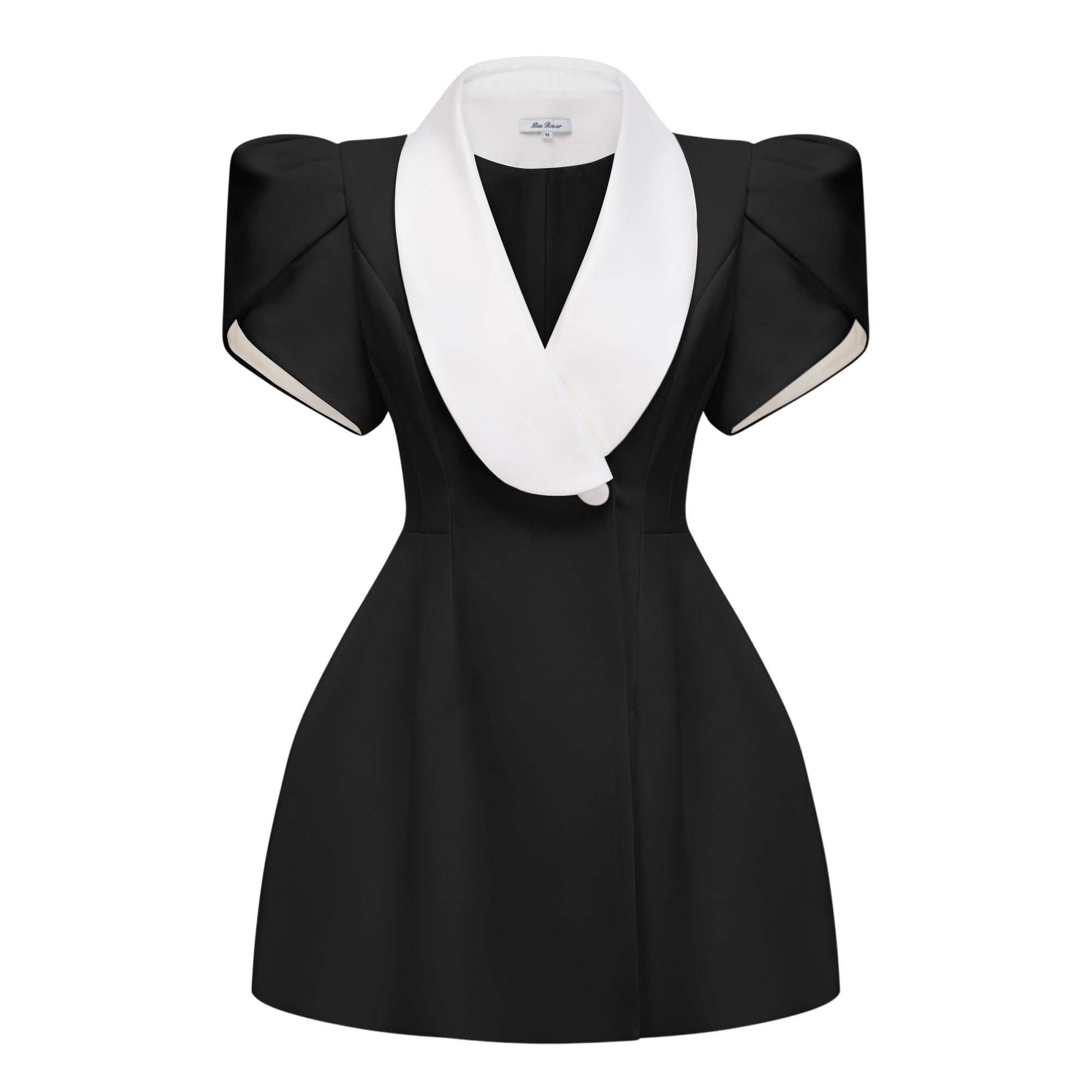 Theodora shawl lapel wedding guest mini dress - styled outfit