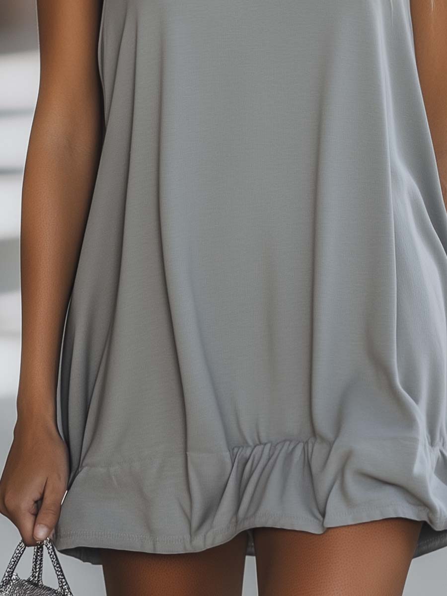 Thomasina sleeveless hooded mini dress - full look