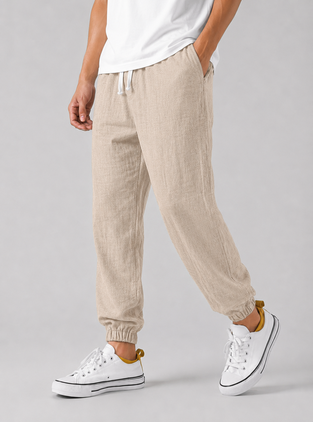 Tobias linen tailored trousers - detail view