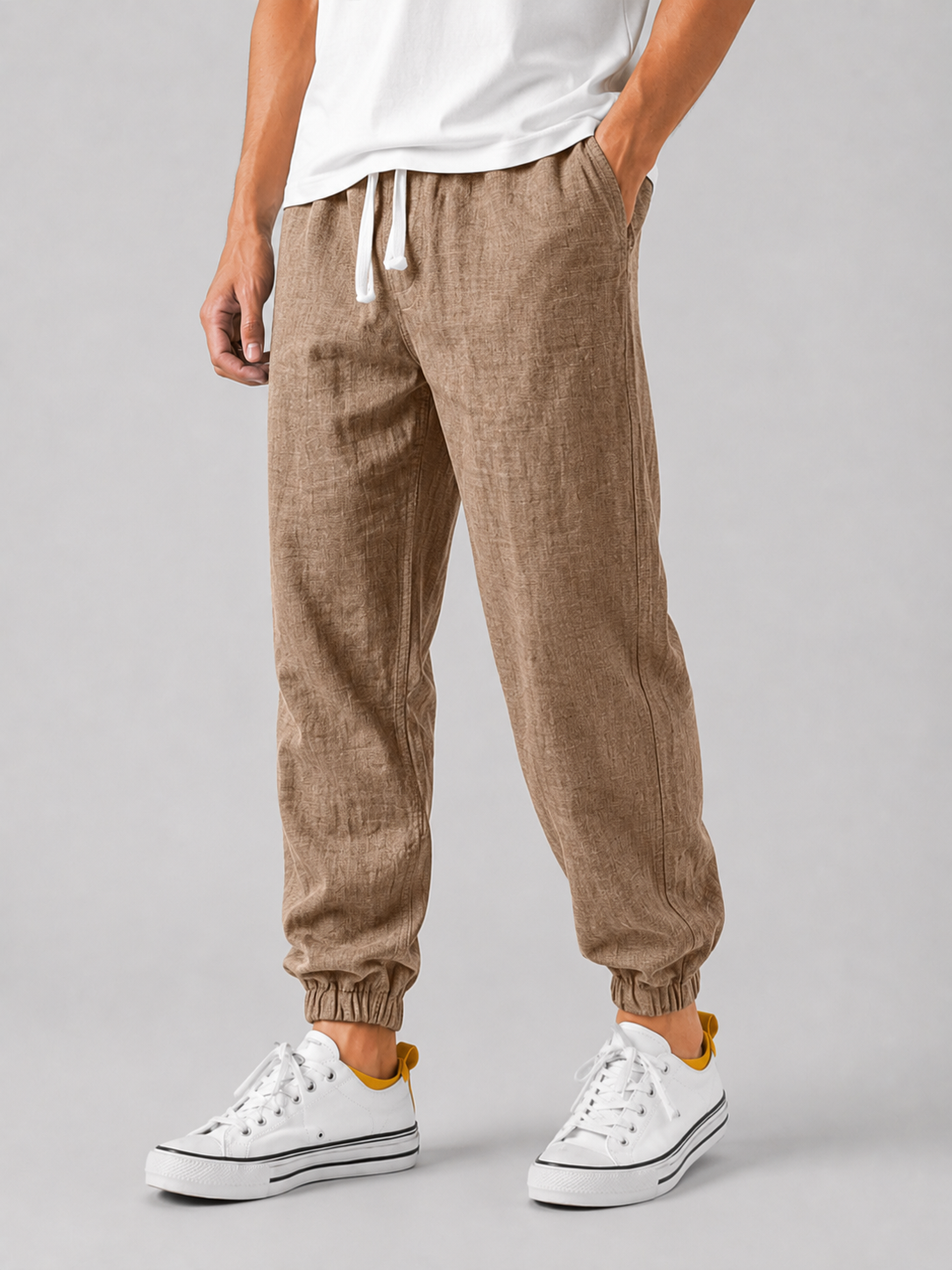 Tobias linen tailored trousers - styled view
