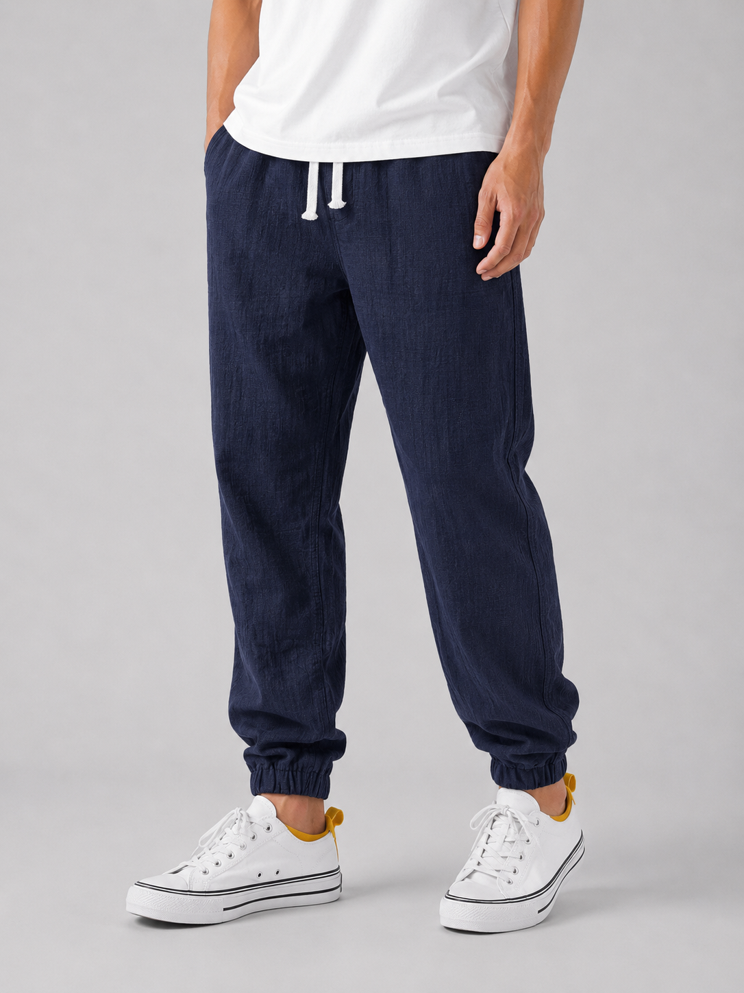 Tobias linen tailored trousers - styled view