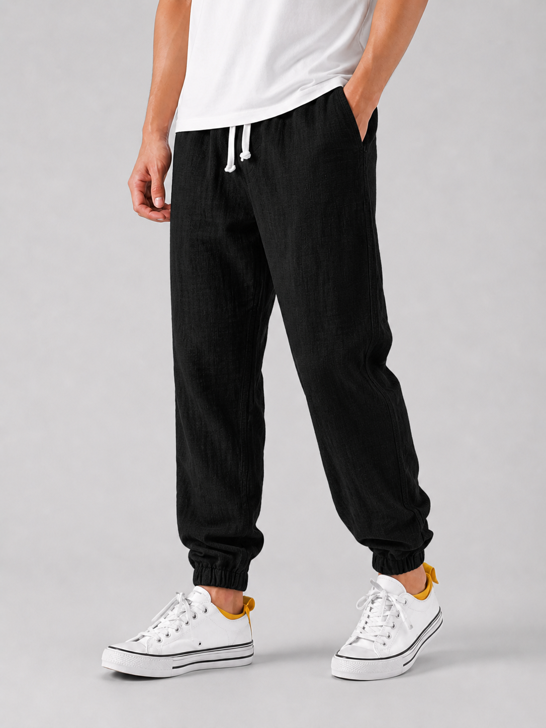 Tobias linen tailored trousers - styled view