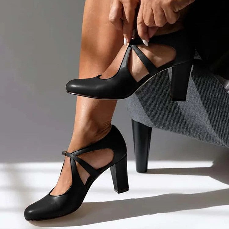 Ursuline strap heels - back view