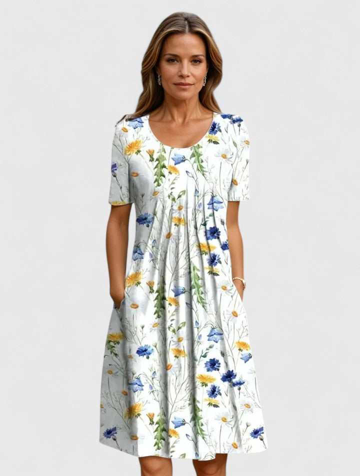 Valora pleated pocket dress - front view