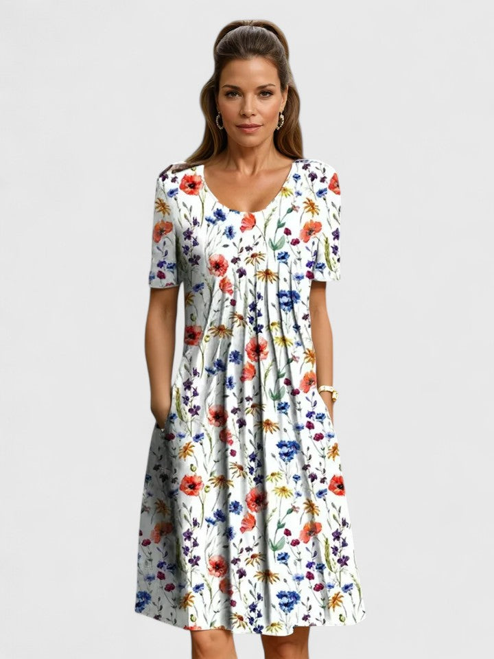 Valora pleated pocket dress - back view