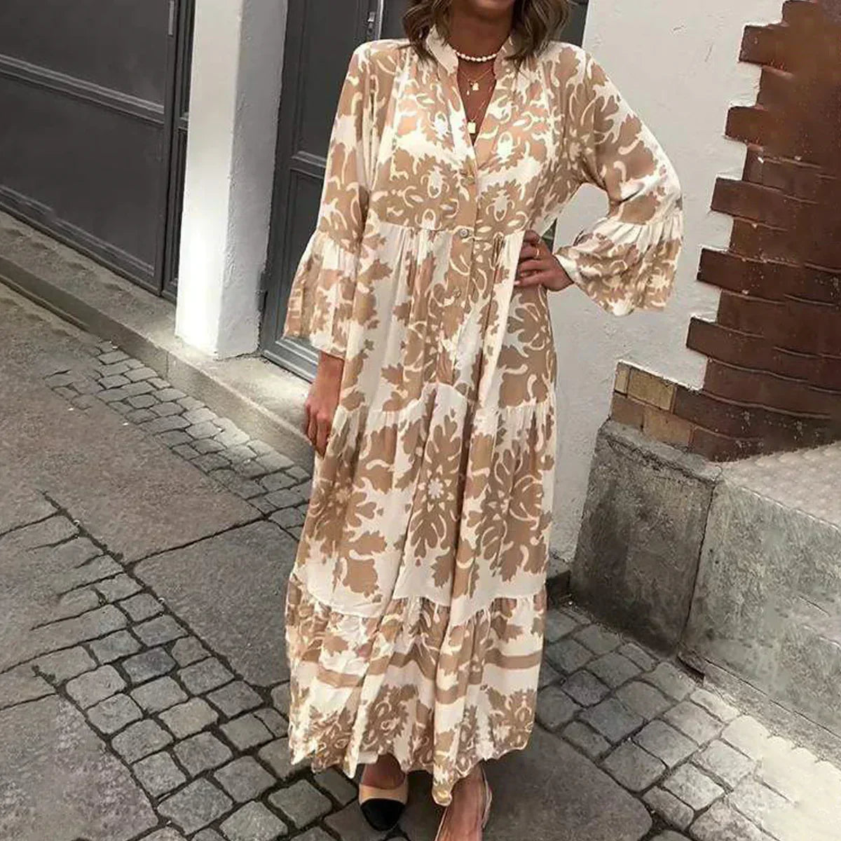 Vilma floral midi dress - front view