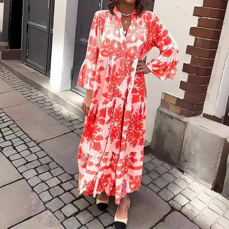 Vilma floral midi dress - back view
