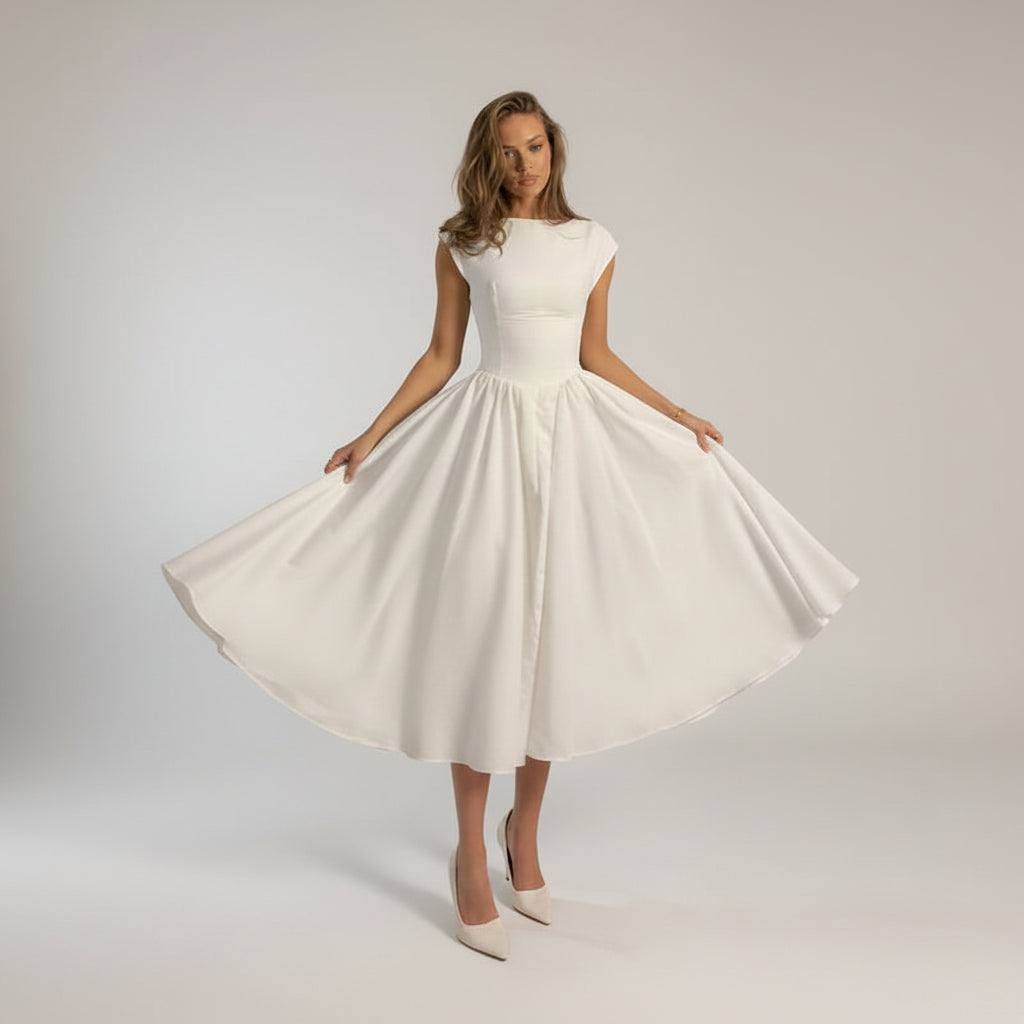 Vivienne A line midi dress - front view