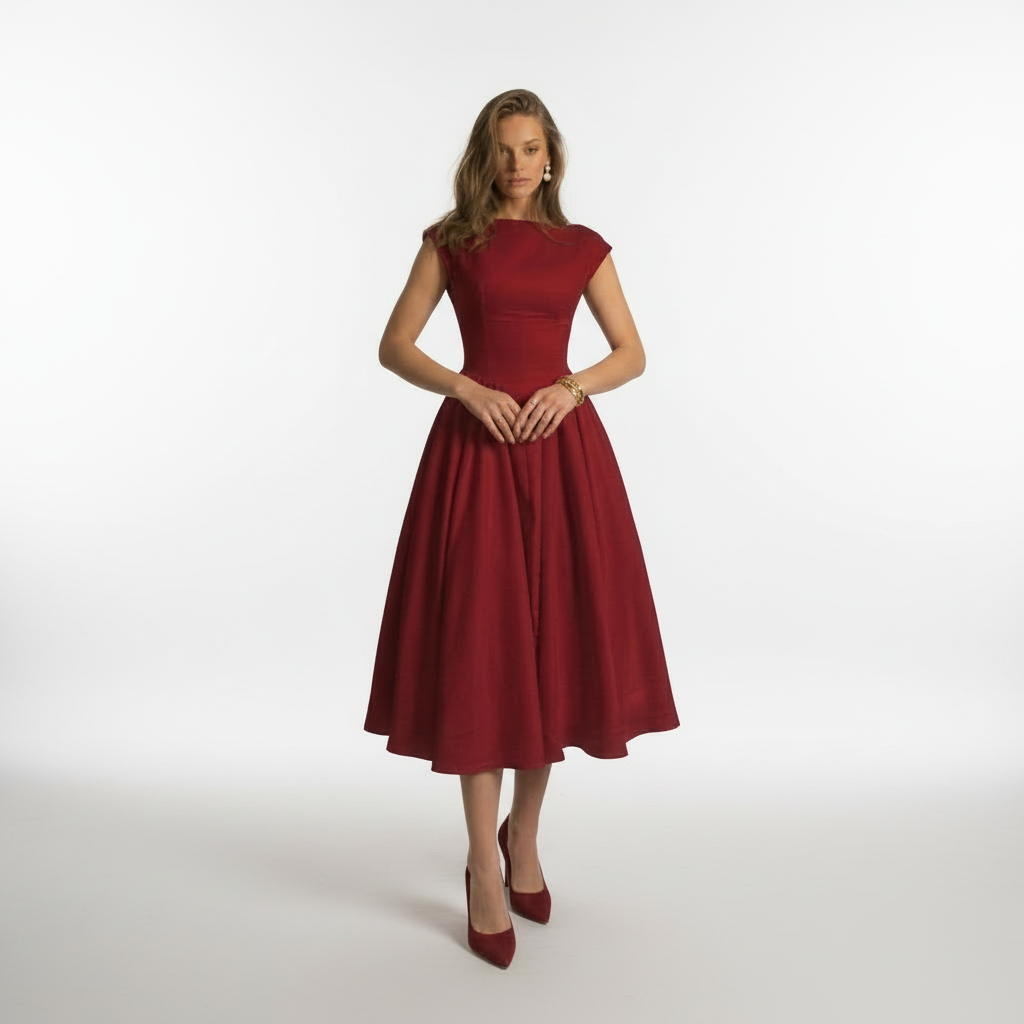 Vivienne A line midi dress - side view