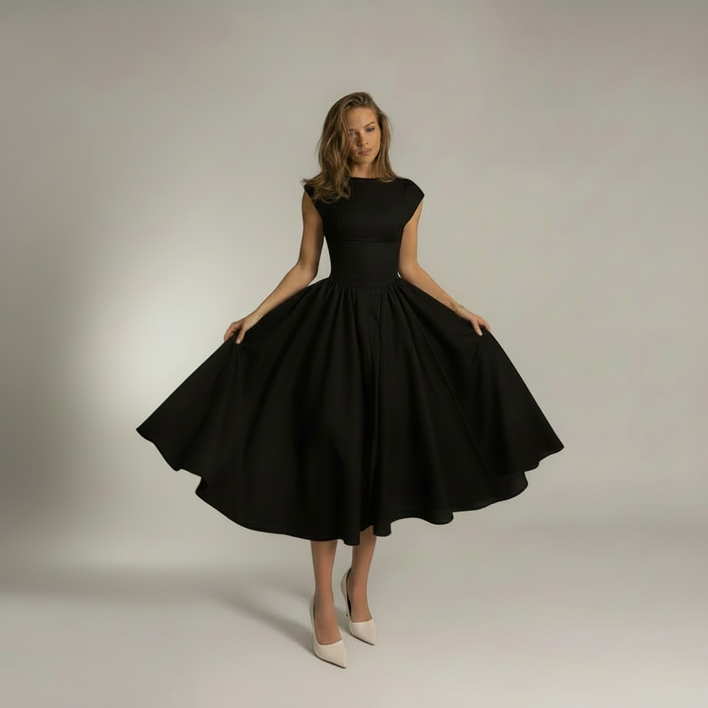 Vivienne A line midi dress - back view