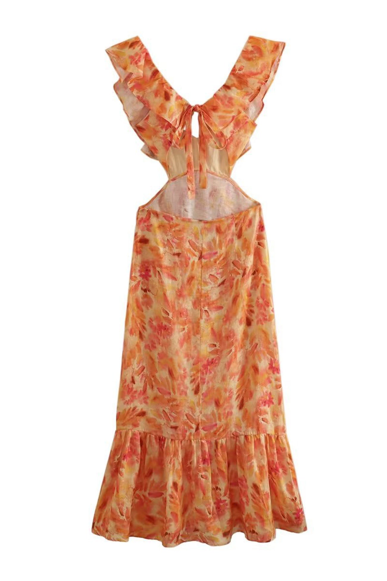 Wanda ruffle strap floral maxi dress - additional angle 2