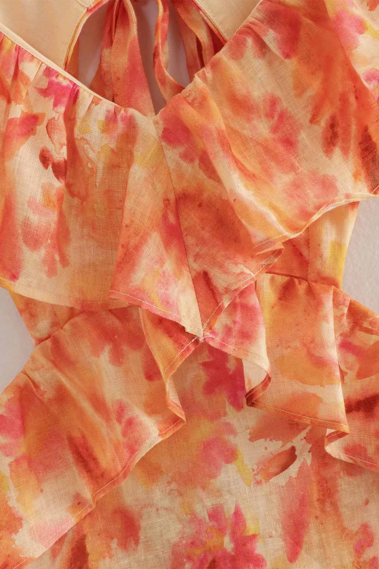 Wanda ruffle strap floral maxi dress - additional angle 3