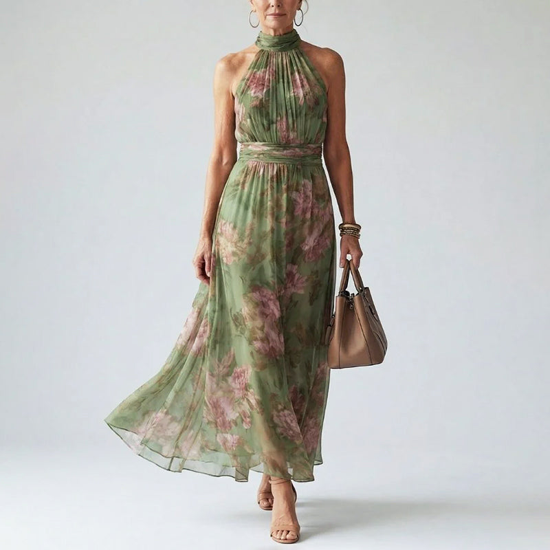Wiebke floral halter maxi dress - front view