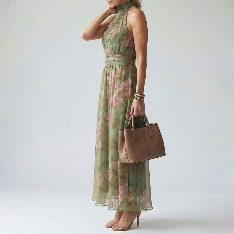 Wiebke floral halter maxi dress - side view