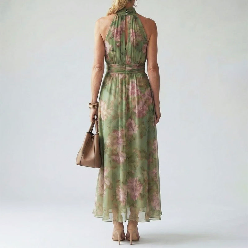 Wiebke floral halter maxi dress - back view