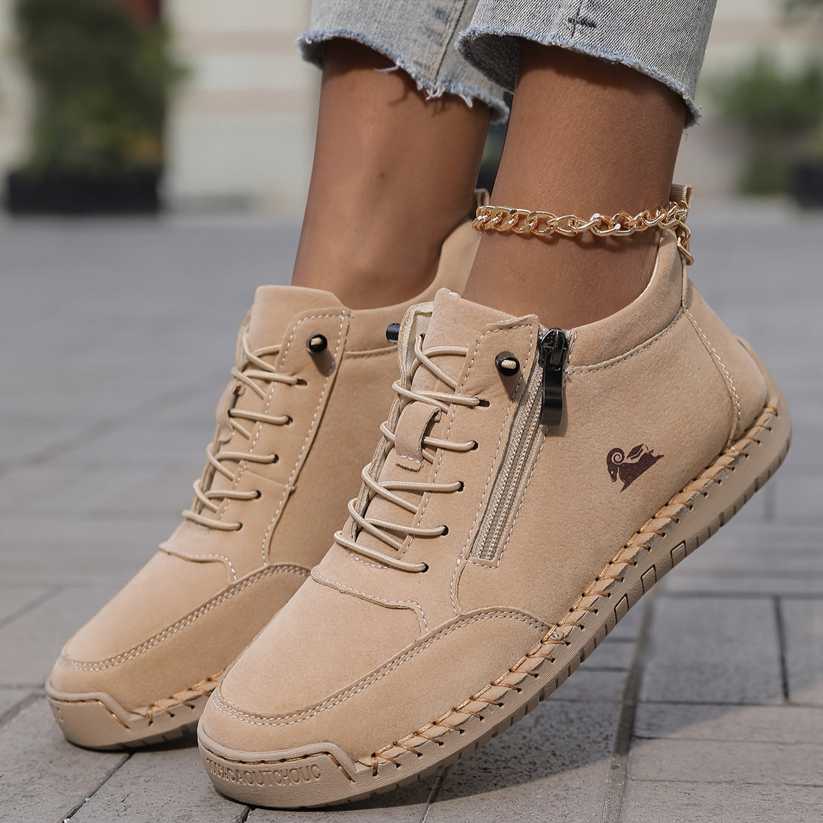 Wrenna wide-toe orthopaedic sneakers - styled view