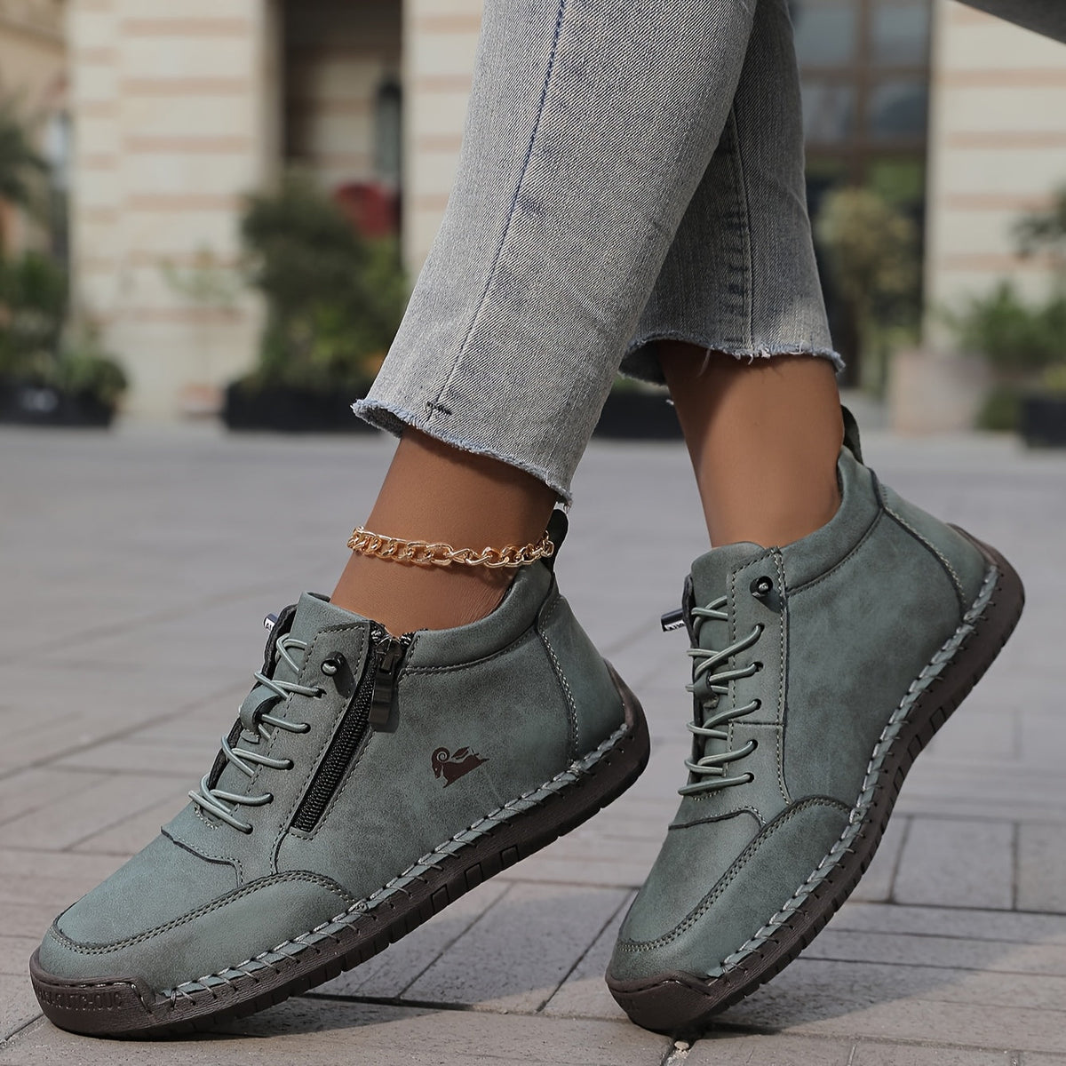 Wrenna wide-toe orthopaedic sneakers - styled view