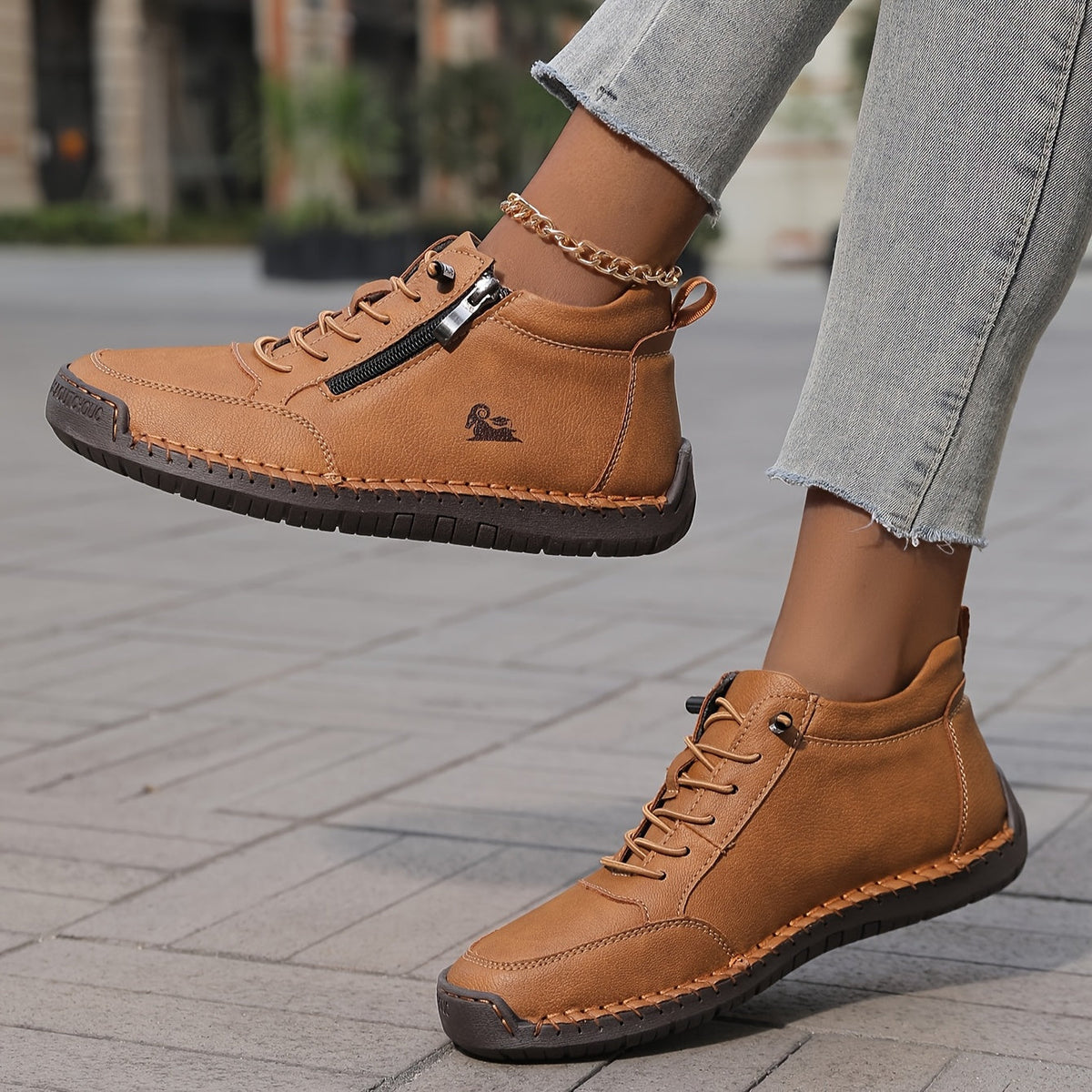 Wrenna wide-toe orthopaedic sneakers - styled view