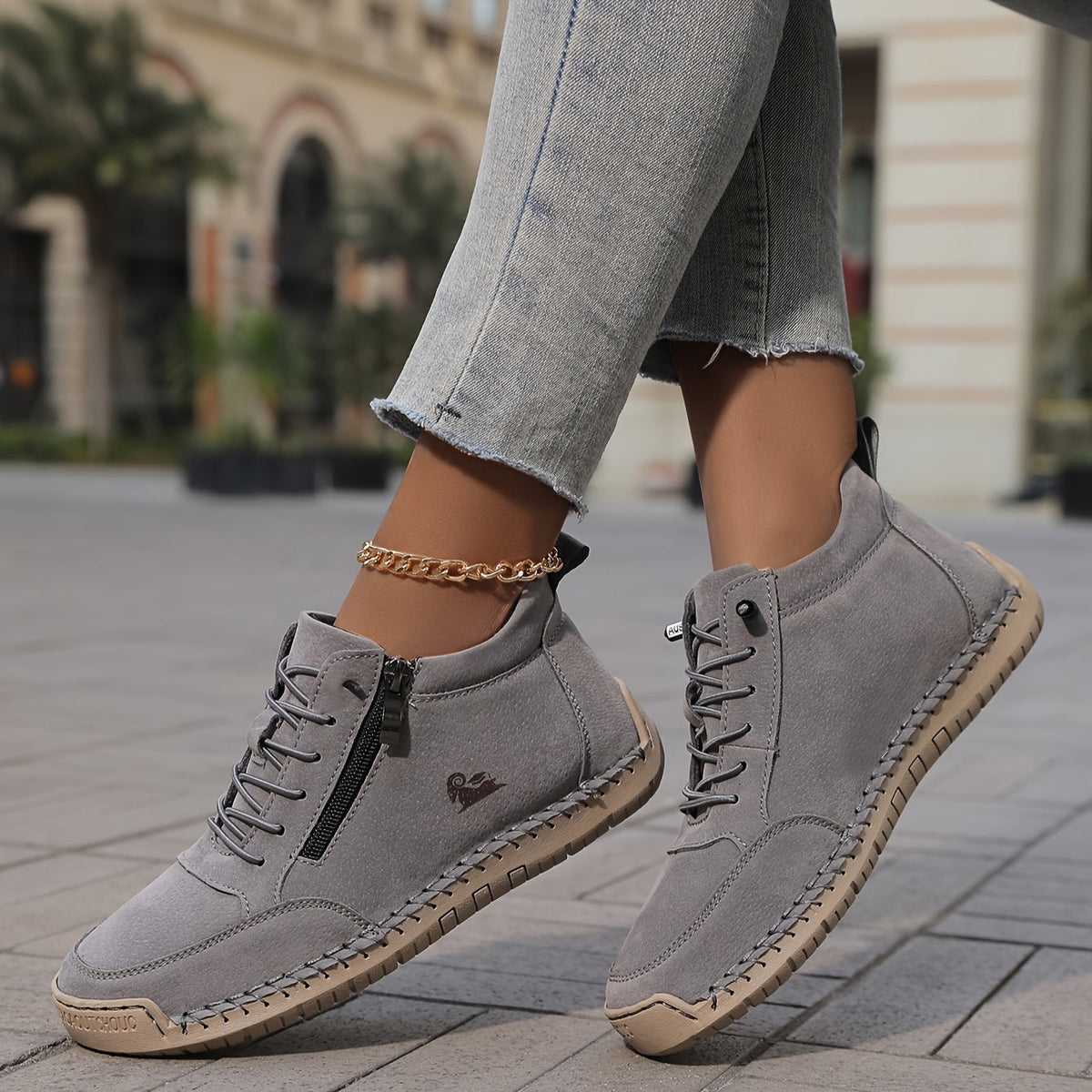 Wrenna wide-toe orthopaedic sneakers - styled view