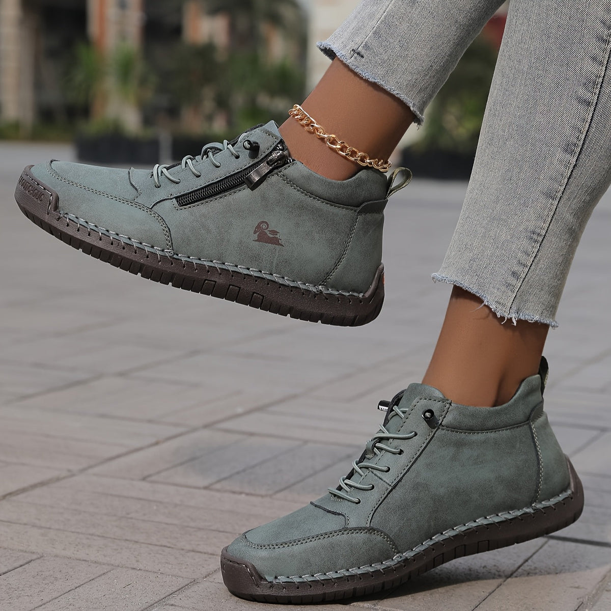 Wrenna wide-toe orthopaedic sneakers - styled view