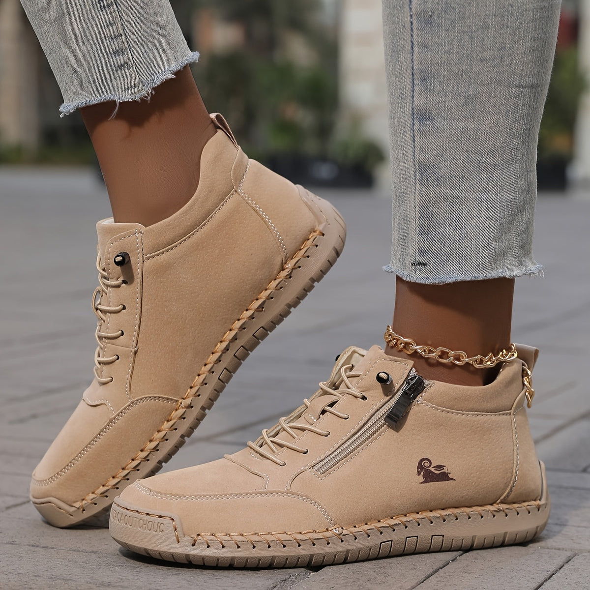 Wrenna wide-toe orthopaedic sneakers - styled view