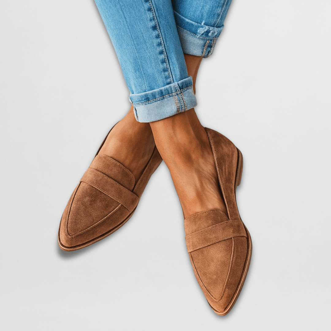 Xanthe suede orthopaedic loafers - front view