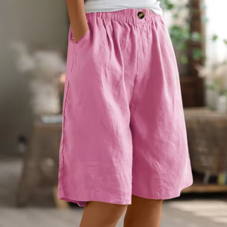 Yolanda classic denim shorts - styled view