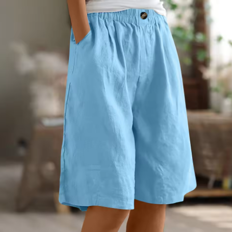 Yolanda classic denim shorts - styled view