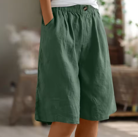 Yolanda classic denim shorts - styled view