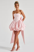 Zoe strapless bubble hem mini dress - styled outfit 1