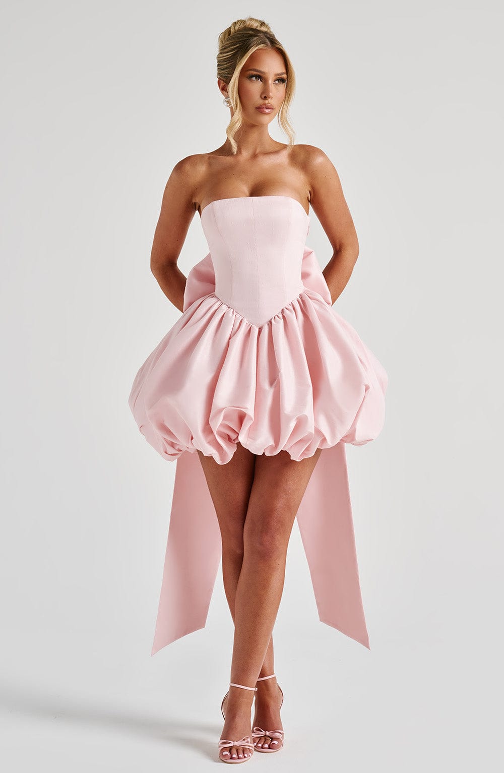 Zoe strapless bubble hem mini dress - styled outfit 2